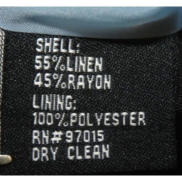 Signature by Larry Levine Ladies Black Linen Blend Jacket Size 8 Button Up - Picture 8 of 8